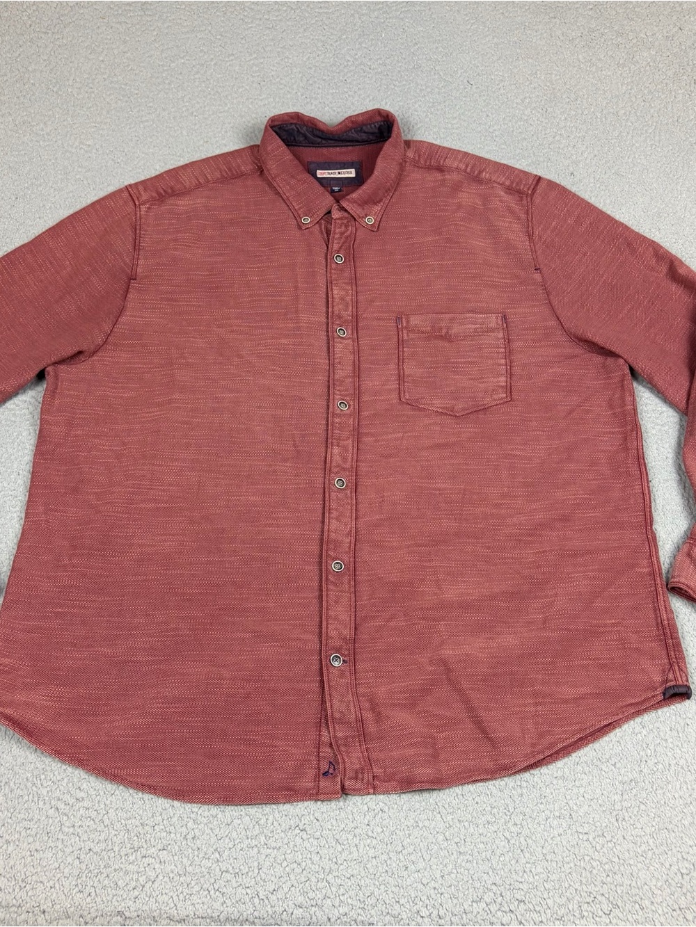 32 Bar Blues Shirt Men's XXL Red Heather Button-Down Tencel Casual